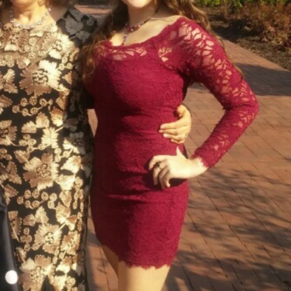 Jump Apparel Burgundy Lace Dress